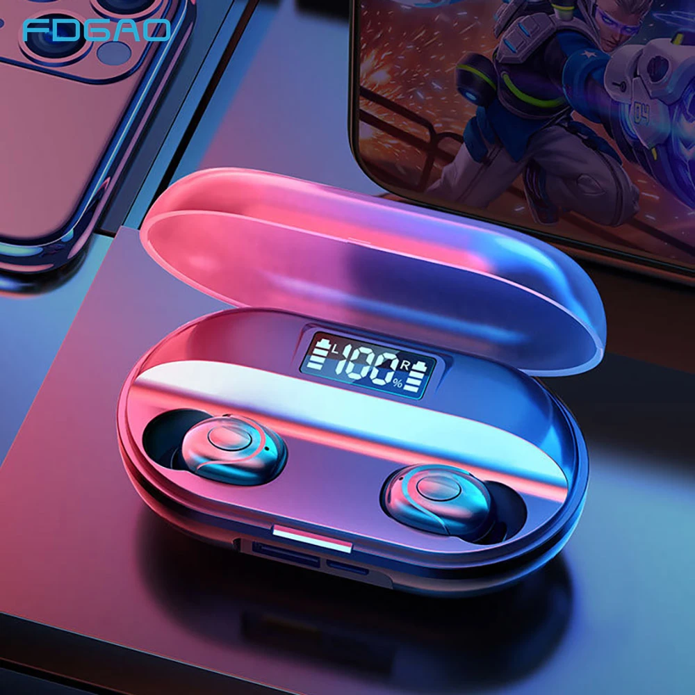 

FDGAO Earphones Wireless TWS Sport Headsets Earbuds Bluetooth 5.0 Headphone Waterproof With Microphone For iPhone Samsung Xiaomi