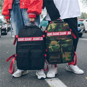 

Brand Design Backpack Canvas Bag Bag And Women Street Trend Academic Style New Campus Fashion Camouflage Backpack Tide Bag