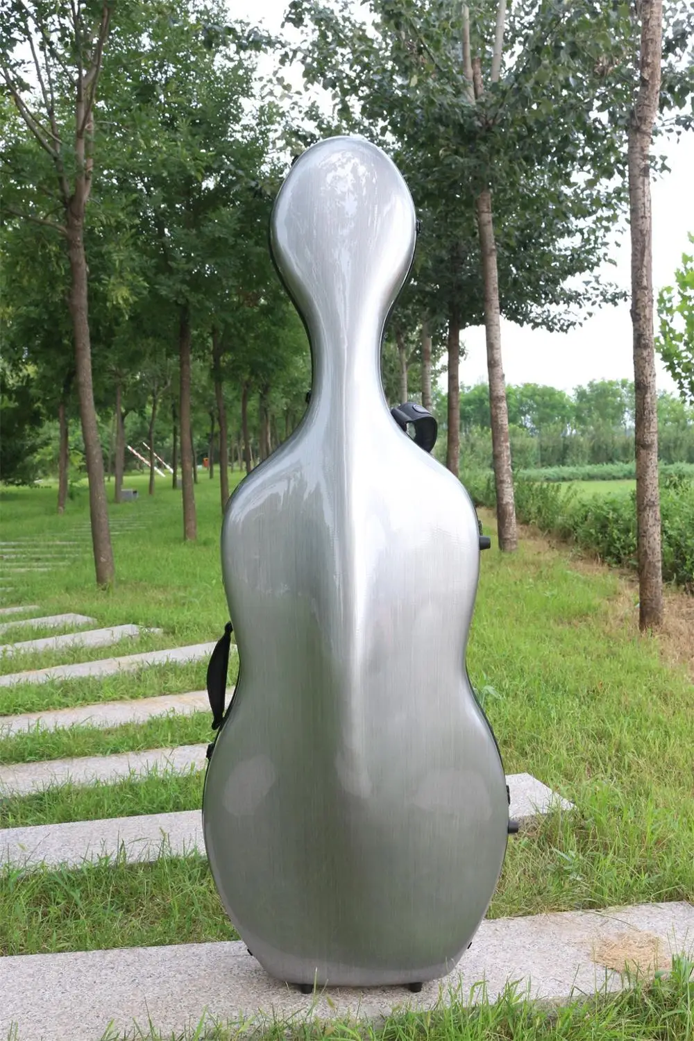 4/4 футляр для виолончели из углеродного волокна футляр для виолончели полноразмерный Виолончель сильный светлый черный цвет - Цвет: silver