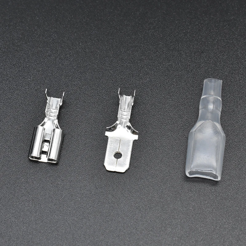 50pcsLot 2.8mm 4.8mm  6.3mm Tin Plated Brass Electric Female and Male Crimp Terminal  Car Speaker Wire Connectors Set (3)