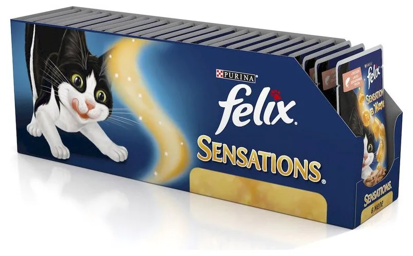 Корм влажный Felix Sensations для кошек с лососем, 85 г(24 шт