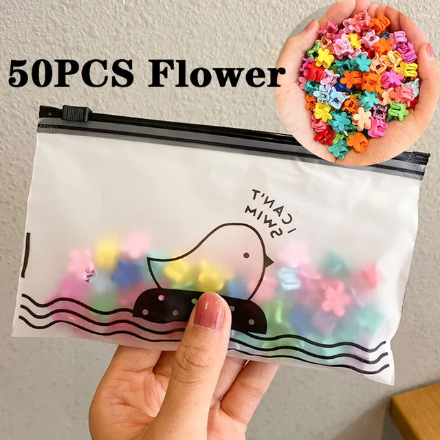 30/50PCS/Set Girls Cute Colorful Flower Star Mickey Small Hair Claws Kids Sweet Hairpins Hair Clips Fashion Hair Accessories 50pcs flower