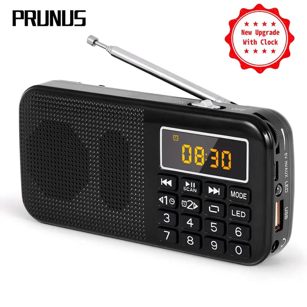PRUNUS J 725 портативный FM радио приемник TF/USB/AUX MP3 музыкальный плеер аварийный