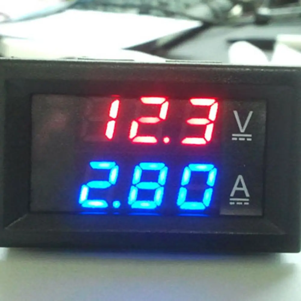 Цифровой Красный светодиодный измеритель напряжения DC100V 10A Вольтметр Амперметр синий+ красный светодиодный усилитель с двумя светодиодными цифровыми дисплеями вольтметр