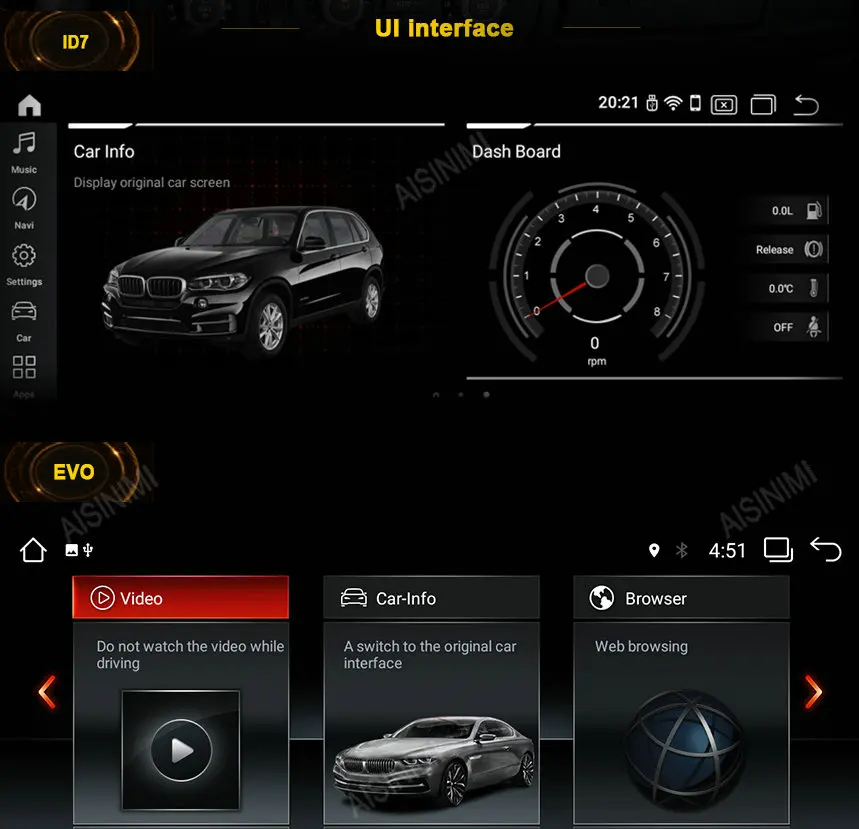 Excellent AISINIMI Android 9.0 CarPlayer FOR BMW X1 E84 (2009-2015) Without original screen/Supply with iDrive audio gps stereo all in one 2