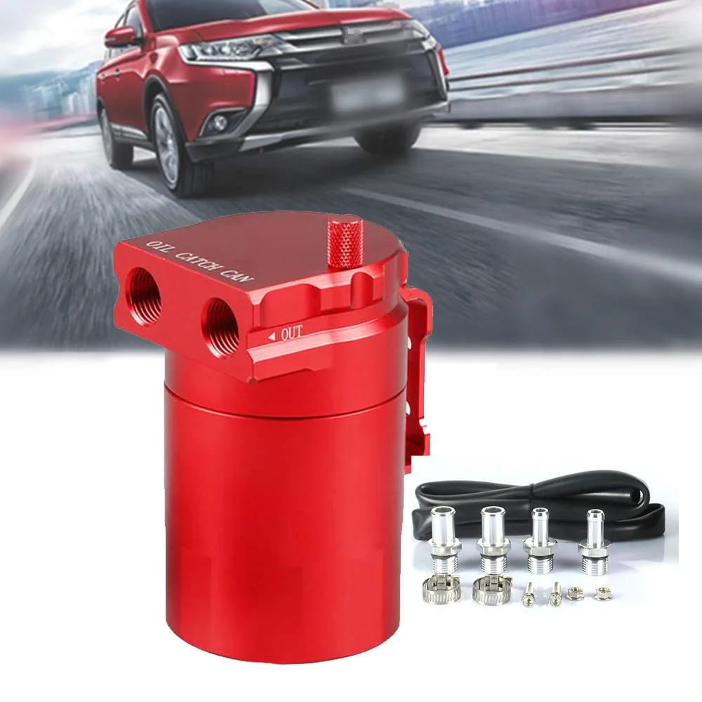 

Car Oil Catch Can Aluminum Alloy 300ml Baffled Reservoir Oil Tank Universal