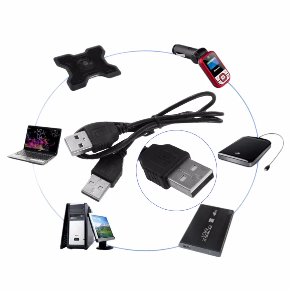 1 шт., высокое качество, черный, USB 2,0, штекер-штекер, M/M, Удлинительный разъем, Кабель-адаптер, шнур, провод, горячее предложение, новинка