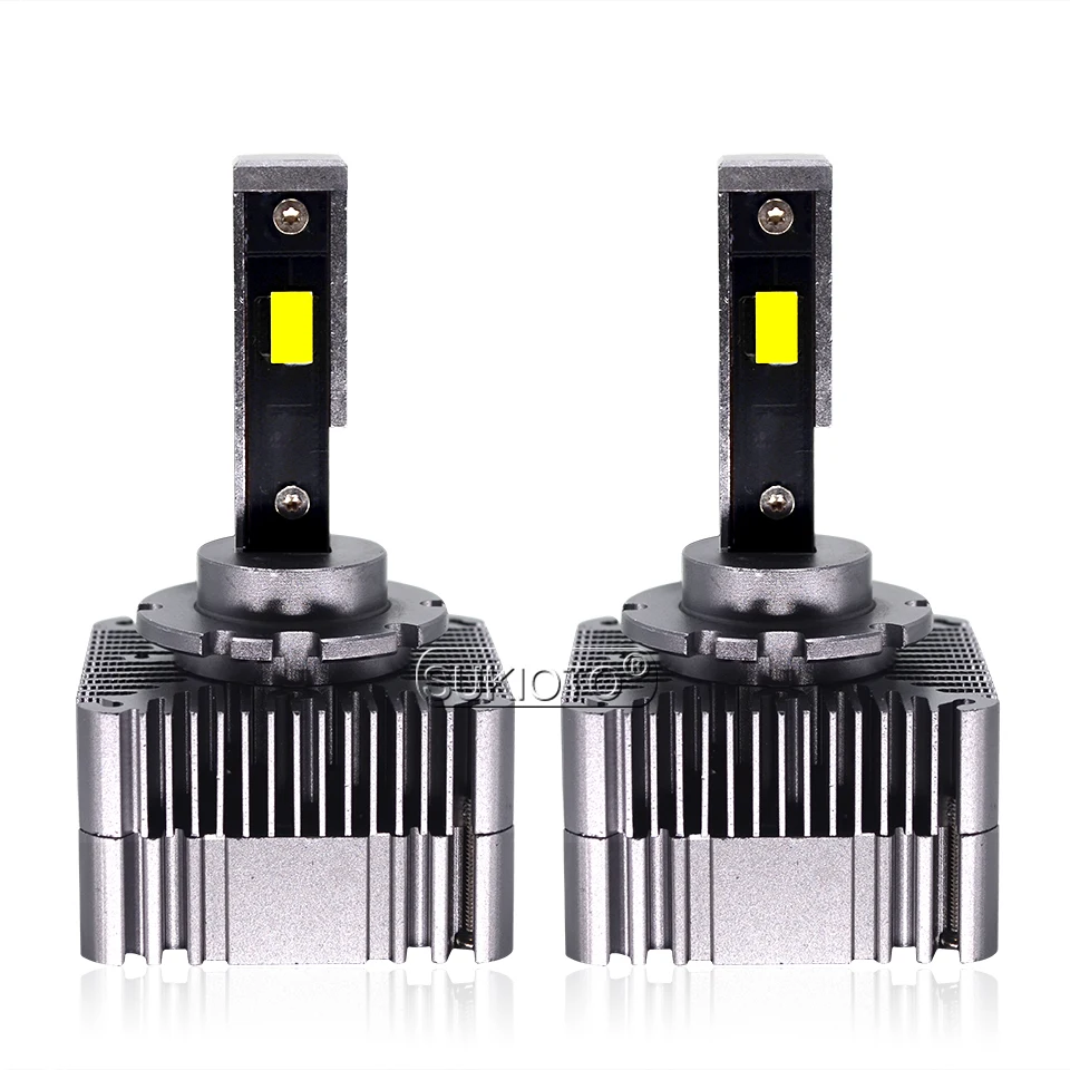 SUKIOTO 2PCS Car Headlight Bulbs D1S D2S D3S D4S D5S D8S LED Canbus Error Free 90W 10000LM 6000K White Auto Headllamp Lights (5)