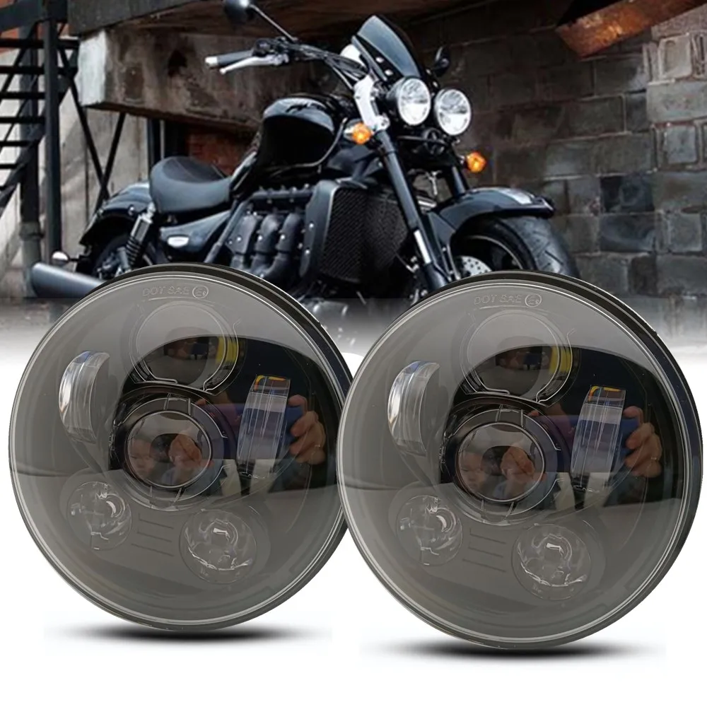 2Pcs Dot 5-3/4 Pollici 5.75 "Proiettore Per Faro A Led Per Triumph Rocket 3 Thunderbird Per Moto 883 Xl1200 Iron Indian Scout
