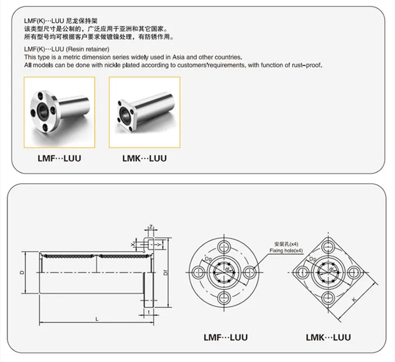 10 Stück MYT hochpräzises LMK10LUU Langflanschlager Linearbuchse LMK10L für 10 mm CNC-Fräser 3D-Druckerteile 10 x 19 x 55 mm – Detail 5