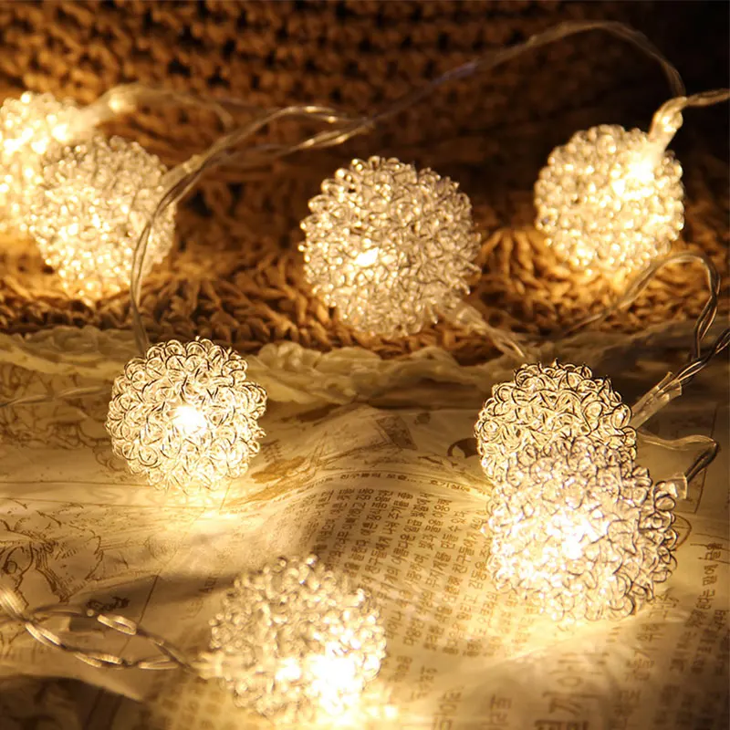 YINUO LIGHT 1,5/2,5/5 м металлический шар светодиодный светящаяся гирлянда сказочные огни батарея для рождества, праздника, свадьбы, украшения дома