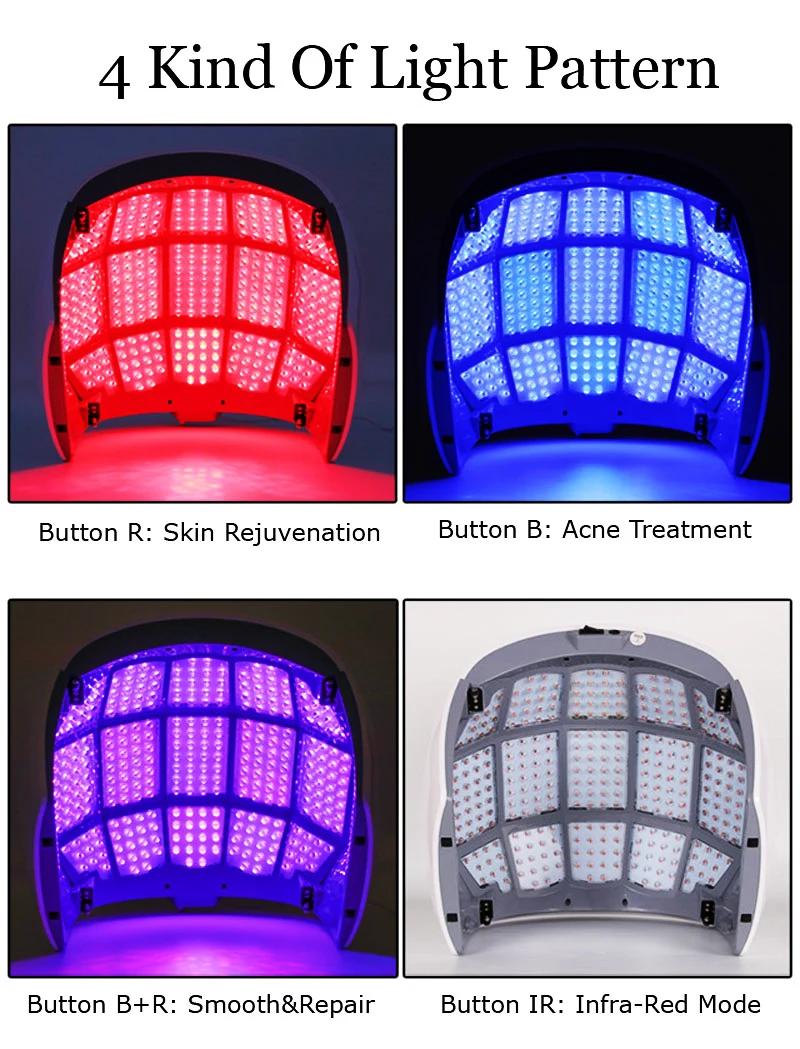 Спектрометр PDT для управления кожей, косметический прибор, 4 цвета, светодиодный светильник для лица, фотодинамическая машина для омоложения кожи акне