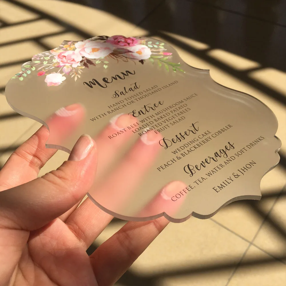  Customized Sample Set Rustic Water Color Style 5x7inch Frosted Acrylic Wedding Invitation Cards SHI - 32855012891