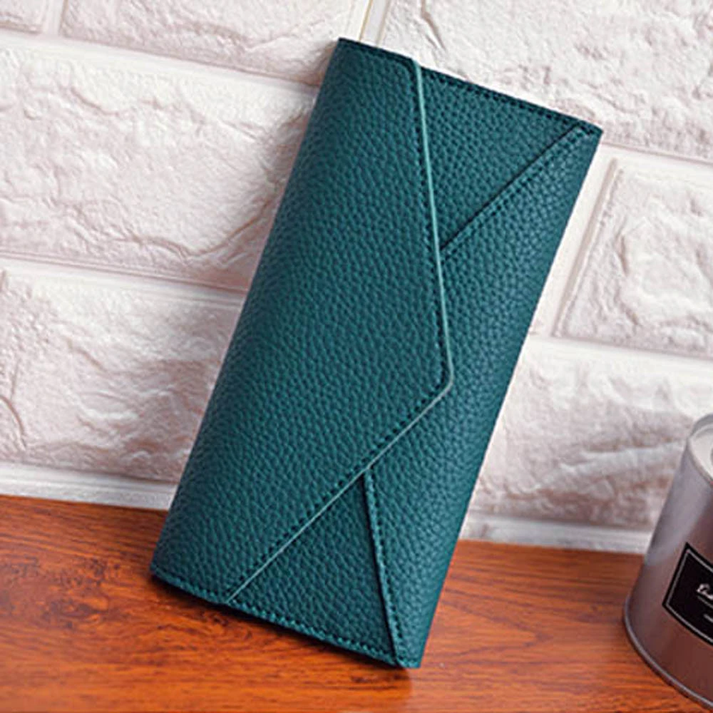 Women Wallets Multifunction PU Leather Wallets Simple Zipper Purses Long Section Clutch Wallet Soft PU Leather Money Bag 815