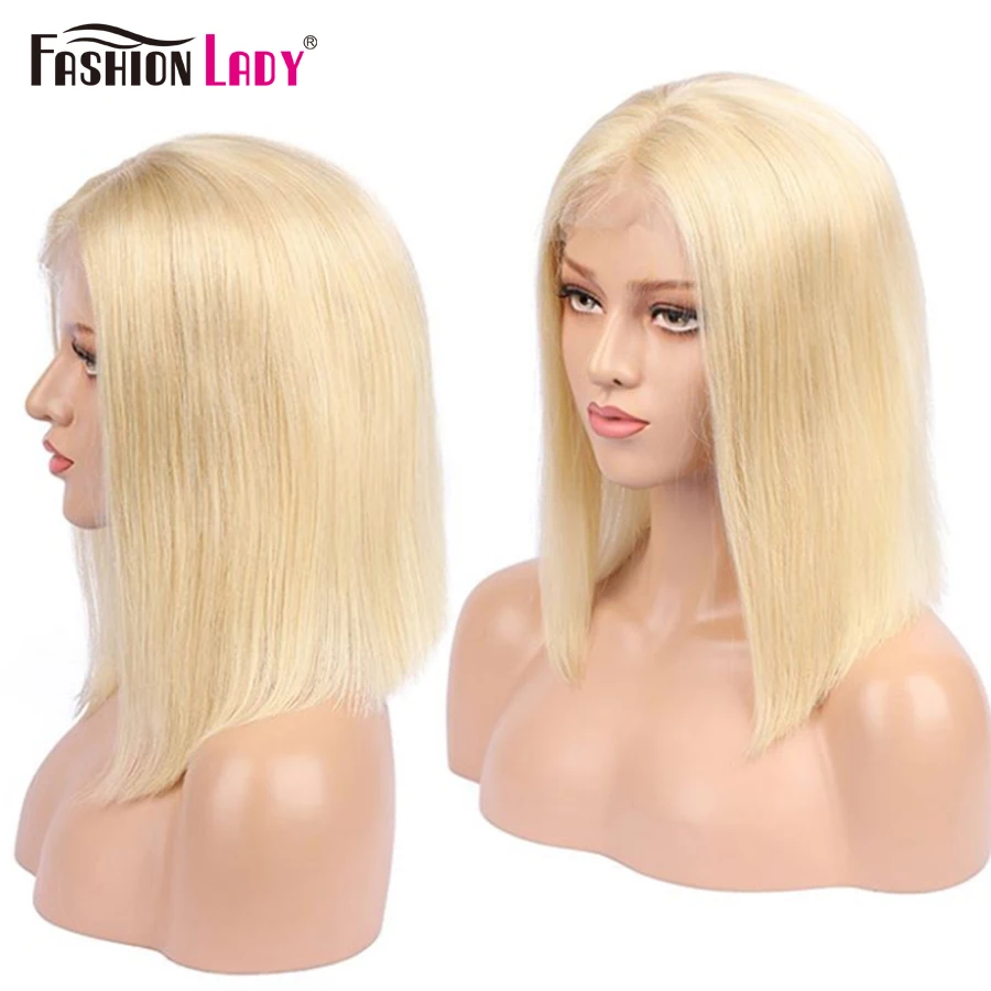 613 Bob Lace Frontal Wig 13x4 Human Hair Wigs With Baby Hair Brazilian Pre Plucked Blonde Lace Front Wig 613 Closure 4x4