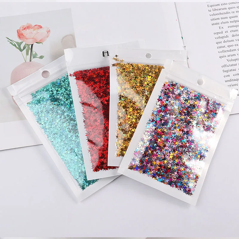 

LC/Cross stars/Slim Crystal Slurry Material/10grams Sequins PVC Flat for DIY Card Making Craft Color Collection