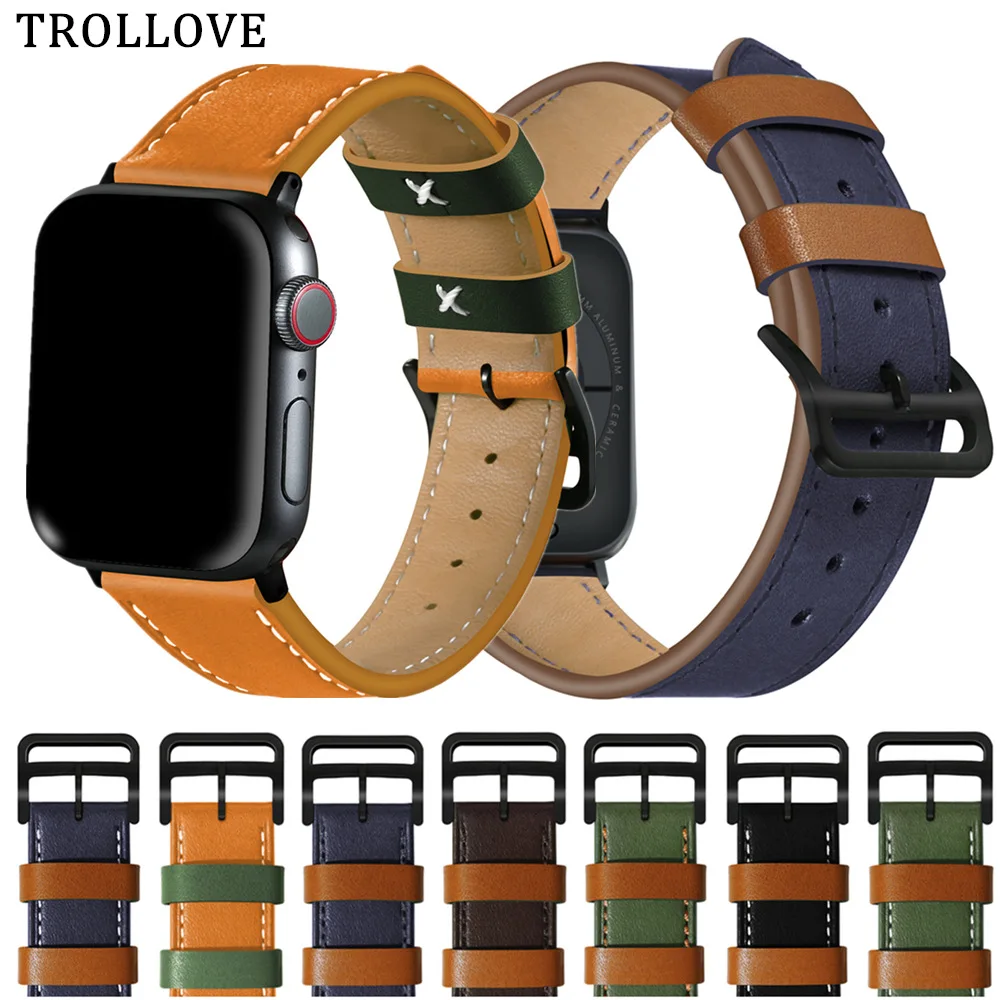 Лидер продаж ремешок для наручных часов Apple Watch, версии 4/3/2/1, спортивный кожаный браслет, 42, 38 мм, ремешок для наручных часов iwatch, ремешок 40 мм 44 мм, 38 мм, 42 мм