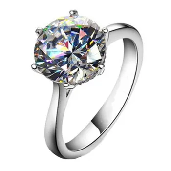 

Test Positive 4Ct 10mm D-E Lab-Grown Moissanite Diamond Ring Amazed Gift 925 Sterling Silver Engagement Ring Female Ring