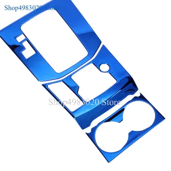 

For Mazda CX5CX-5 2017 2018 Accessories Interior Handbrake Switch Decorative Panel Gear Shift Frame Sticker Stainless steel blue