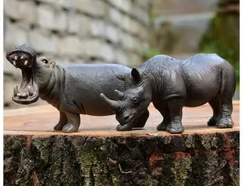 

Modern Hippo Rhinoceros Animal Model Wildlife Crafts Living Room Interior furnishings in porch Office Home decoration