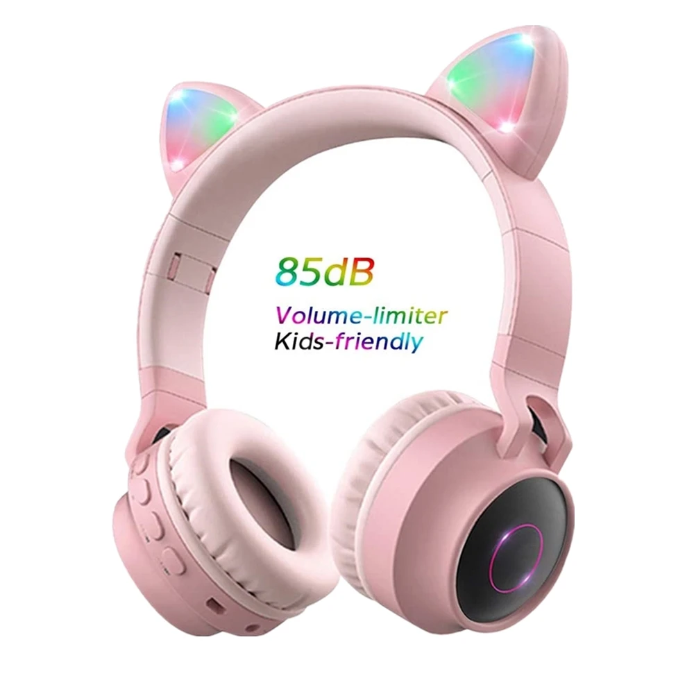Cat ear Headphones Wireless Bluetooth 5 0 Headset Headset Hifi Music Stereo Bass LED Light Mobile Phone girl For iphone pc