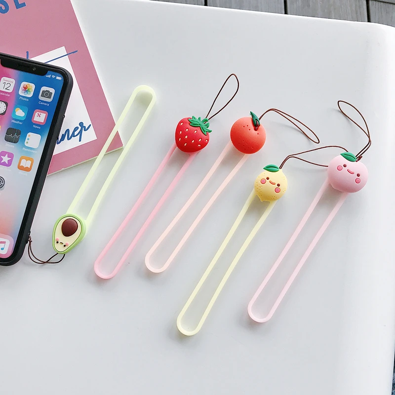 Cute Fruit Mobile Phone Straps Rope Cartoon Strap Neck Lanyards Charm Hand Strap For Phone Case Long Rope Lariat For Name Card