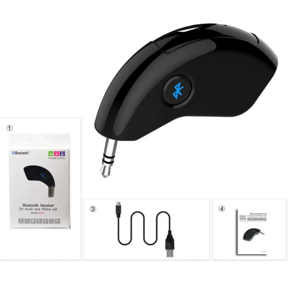 

Car Bluetooth Kit Bluetooth Receivers With Hand-free Calling Car Audio Adapter AUX Output For speaker Sound System Free Shipping