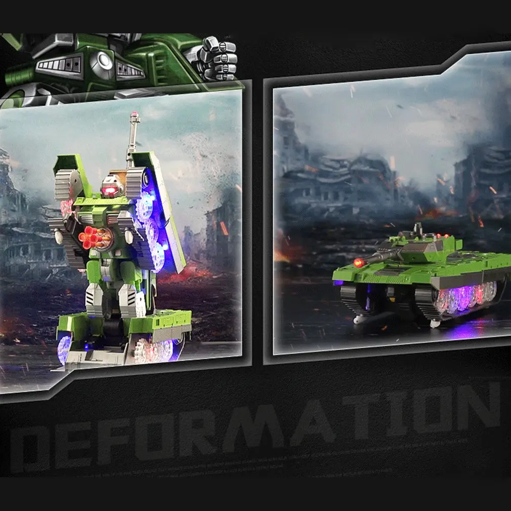 

2.4G Remote Control Simulation Heroicty Land Battle Tank Models One Key Conversion Robot Automatic Vehicle Toys for Boy Gift