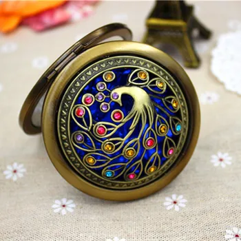 

2-Face foldable Makeup Mirrors Bronze Color Portable Small Makeup Mirror