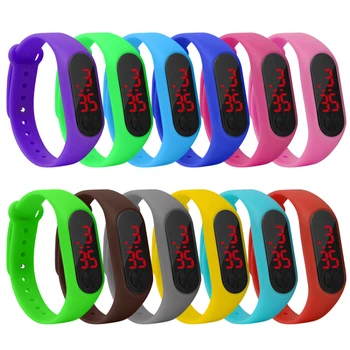 

HOT!! 16 Colors Led Electronic Bracelet Watch Student Couple Children's Electronic Watch Time Date Countdown Automatic Calendar