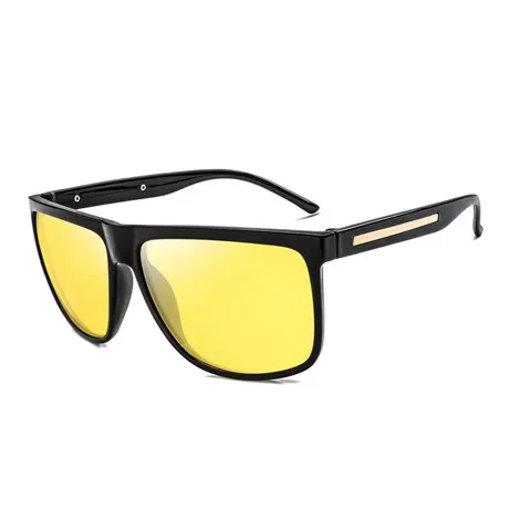 Glitztxunk квадратные Мужские поляризационные солнцезащитные очки Классические брендовые солнцезащитные очки для мужчин UV400 вождения черные очки Oculos Masculino - Цвет линз: night visio goggles