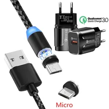 Магнитный Micro USB QC 3,0 быстрое зарядное устройство провод для samsung S7 J7 Prime huawei Y5 Honor Meizu M5 V8 OPPO Android мобильный телефон