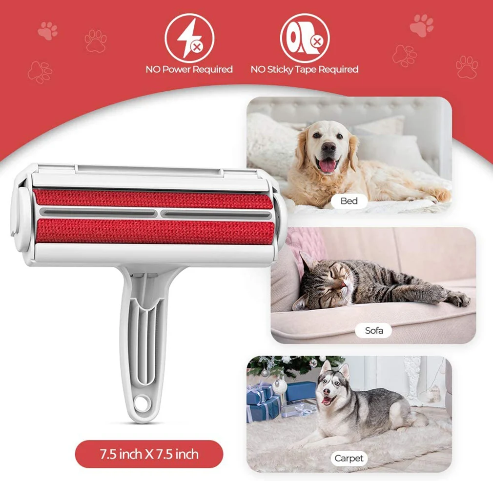 New Pet Hair Removal Brush Clothes Sofa Fuzz Sticky Fabric Hair Remover Brush Tool Portable Roller Cleaning Device