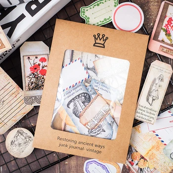 

98pcs/pack Vintage journal material package sticker hand account diary album diy TAG plants Decorative Sticker DIY Planner Diary
