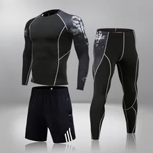 Homem de compressão esportes terno secagem rápida transpiração mma treinamento fitness kit rashguard masculino roupas esportivas jogging corrida