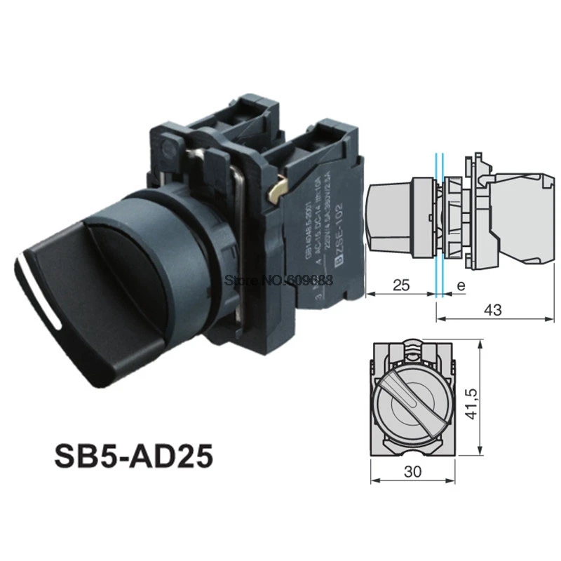 Xb5 Selettore Impermeabile Interruttore Manopola Rotante Per Manette Maniglia Standard A Due O Tre Posizioni Sb5 La68S Xb5-Ad25 Xb5-Ad33 22Mm