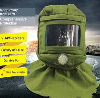 

Sand Spray Hat Split Canvas Sandblasting Helmet Paint Polishing Industrial Dust Full Mask Shawl Cap Dust Masks