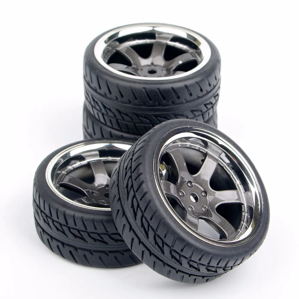 4X PP0038+PP0150 Rubber Tires Wheel Rim For HPI HSP Racing RC 1:10 On Road Car Accessory