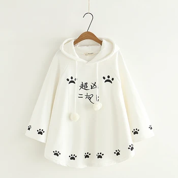 

Harajuku Fashion Long Sleeve Women Hoodies Sweet Cute Love Embroidery Girls Sweatshirt Plus Velvet Loose Women Pullovers