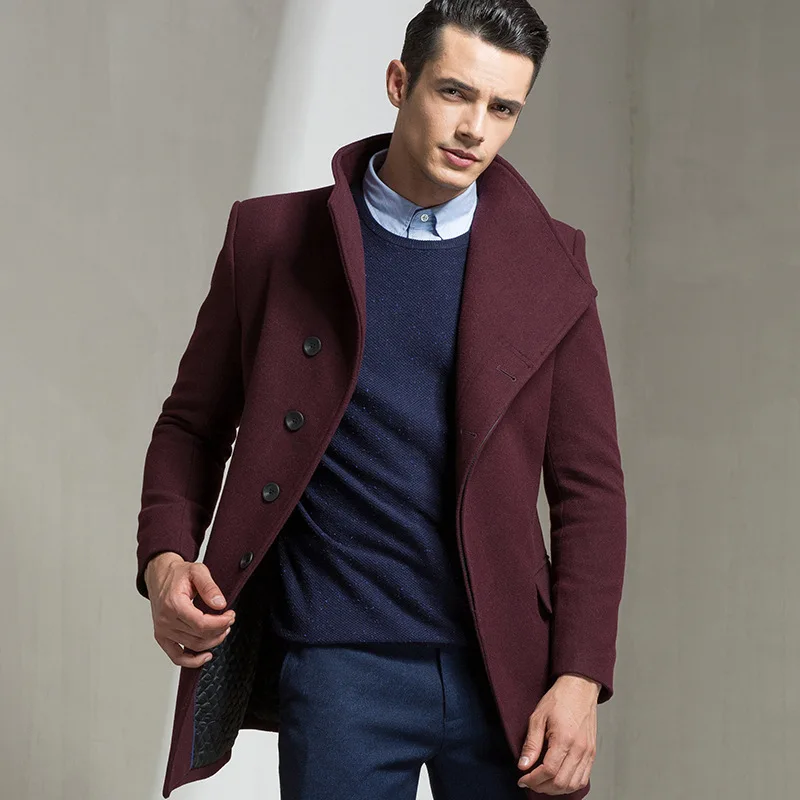 Men Autumn Winter Wool Coat Mens Casual Solid Color Warm Wool Blends Woolen Coat Male Trench Overcoat Mens Slim Fit Wool Blazer Men Autumn Winter Wool Coat Mens Casual Solid Color Warm Wool Blends Woolen Coat Male Trench Overcoat Mens Slim Fit Wool Blazer