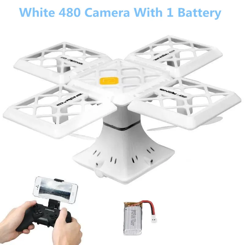 White 480P 1battery Мини-Дрон HD воздушный Квадрокоптер для фотографий датчик силы тяжести Голосовое управление один ключ обратный трек летный вертолет Дрон игрушка Дрон - Цвет: White 480P 1battery