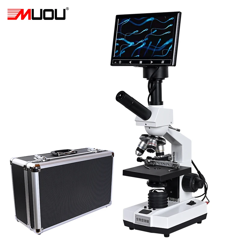 US $277.55 TV type Professional Lab sperm biological HD Binocular microscope zoom 2000X USB 5MP electronic digital eyepiece 7inch LCD