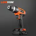 LOMVUM Дрель ударная профессиональная аккумуляторная с легкозажимным патроном с литиевый батареей 20V влагозащищенная 2 скорости фабричная сб...