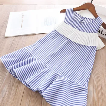 

2020 Summer baby Girls Striped Sleeveless Dress Wholesale Children's Clothing