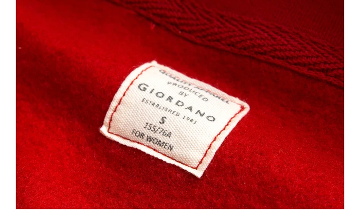 Giordano Для женщин пальто с капюшоном и длинным рукавом с флисовой подкладкой; толстовка с капюшоном с завязки на одежде Mujer Kanga карманом