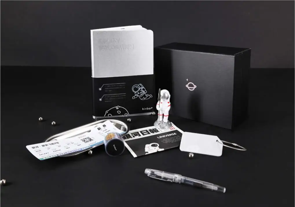 Galaxy Explorer Канцелярский набор блокнот дневник планировщик DIYgift багажная бирка+ ручка+ васи лента+ Закладка-магнит+ блокнот+ посадочный талон
