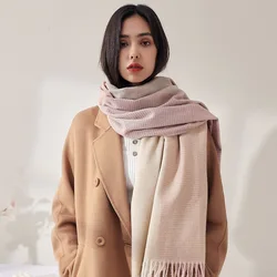 Imitation Cashmere Scarf Japanese and Korean Sweet Pure Color Fringed Scarf Women Winter New Style Lengthened Fashion Warm Shawl