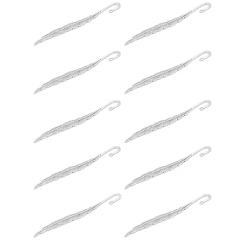 

10 Pcs Vintage Feather Bookmarks Alloy Feather Shape Book Markers