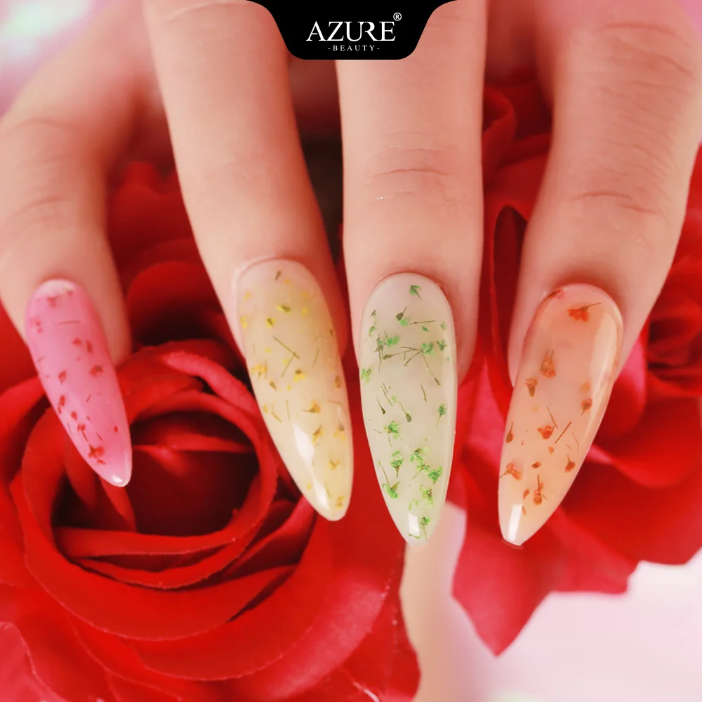 Azure beauty, 9 шт./лот, Лаки, гелевая краска, сушеные цветы, лак для ногтей, сделай сам, дизайн, натуральная фея, полупрозрачный гель для ногтей