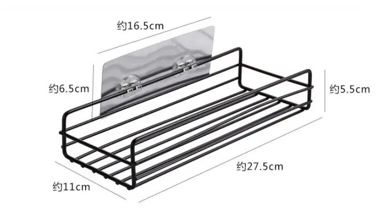Japanese-style wrought iron bathroom shelf wall-mounted shower gel storage rack toilet free punch toiletry stand YHJ120605